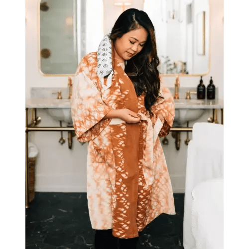 Caramel Tie Dye Robe | Ten Thousand Villages