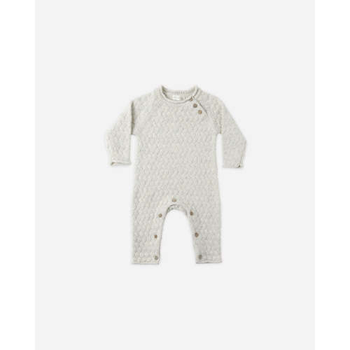 Cozy Heather Knit Jumpsuit || Blue – Quincy Mae 0-3 mo