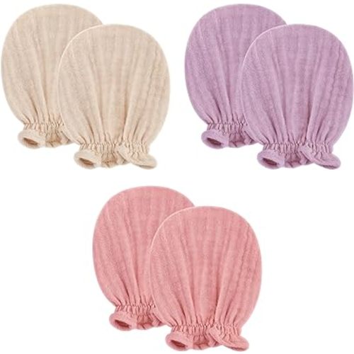 Pro Goleem Muslin Baby Mittens for Newborn, 100% Cotton No Scratch Soft Breathable Gloves for Boys and Girls 0-6 months
