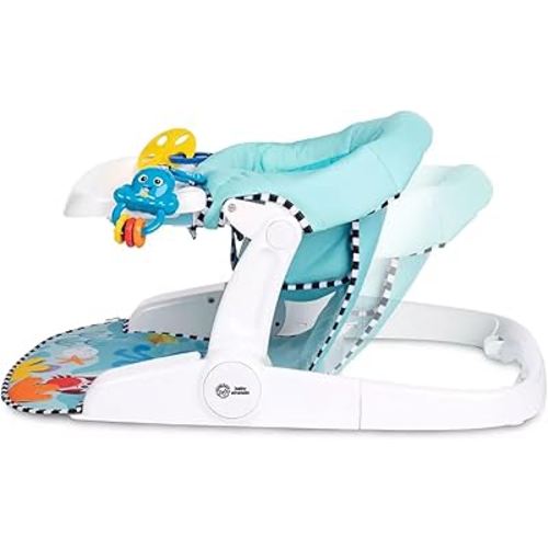 Baby Einstein Unisex Sea of Support 2 In 1 Sit Up Floor Seat with Soft Seat Pad, Store Tray, and Sea of Sensory Details, Multicolor
