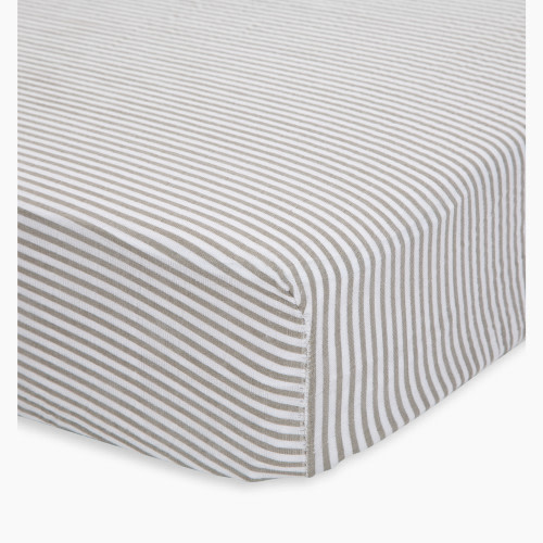 Little Unicorn Cotton Muslin Crib Sheet - Grey Stripe