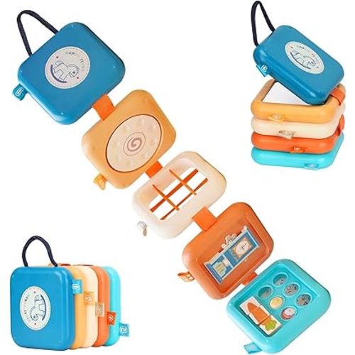 Busy Board for 1 Year Old, Travel Toys for Toddler 1-3, Montessori Busy Board Busy Cube, Toys Gifts for 1 Year Old Boy Girl