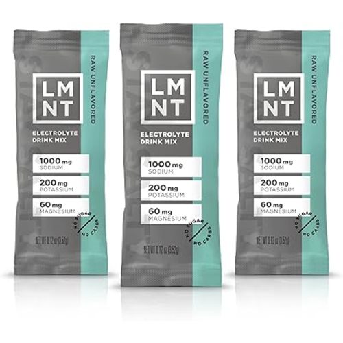 LMNT Zero Sugar Electrolytes - Raw Unflavored Salt | Drink Mix | 30-Count