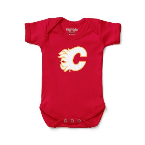 Newborn & Infant Calgary Flames Chad & Jake Red Primary Logo Bodysuit