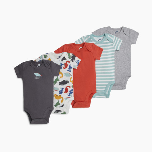 Small Story Short Sleeve Bodysuit Printed (5 Pack) - Dino, 0-3 M