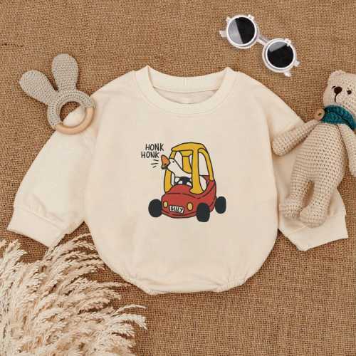 Silly Goose Red Car Baby Romper, Cute Baby Outfit, Funny Duck Baby Clothes, Birthday Baby Gift, Baby Bubble Romper, Funny Shirt for Kids
