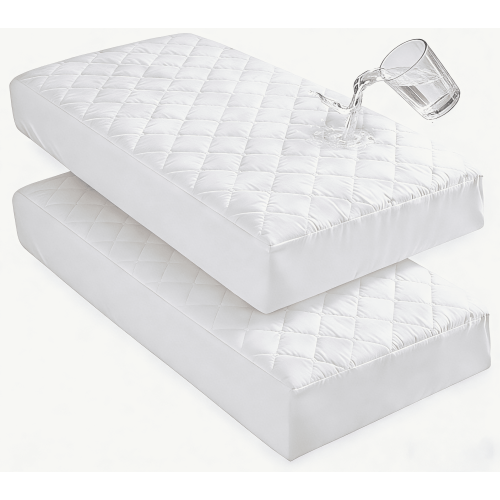 Lorviah, Waterproof Crib Mattress Protector, 24"x38", White
