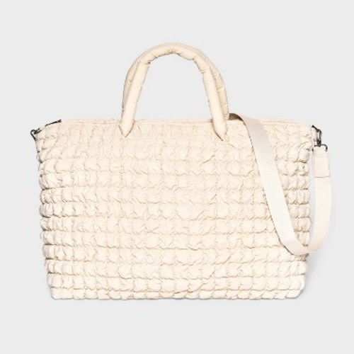 Athleisure Soft Puff Weekender Bag - A New Day™, Color: Off-White