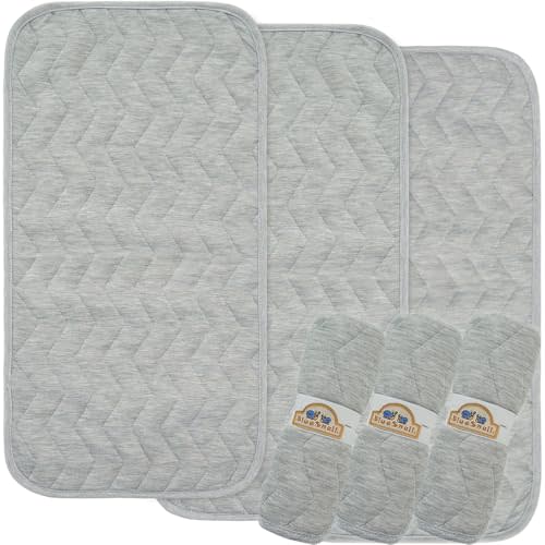 BlueSnail Waterproof and Portable Baby Changing pad Liners 3 Count (Light Gray)