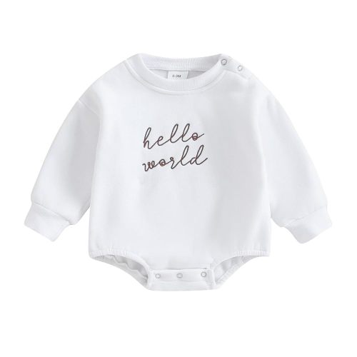 VISGOGO Newborn Infant Baby Boy Girls Oversized Romper Little Dude Sweater Onesie Coming Home Outfit Neutral Clothes