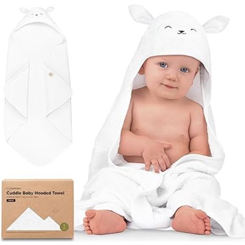 KeaBabies Cuddle Bamboo Viscose Hooded Towel - Lamb