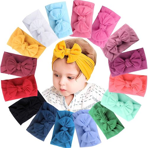JOYOYO 16 PCS 4.5Inch Baby Nylon Headbands Hairbands Hair Bow Elastics for Baby Girls Newborn Infant Toddlers Kids