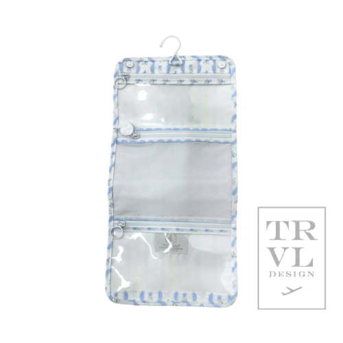 TRVL Mini Roll Up Hanging Bag- NEW Ribbon Blue Floral