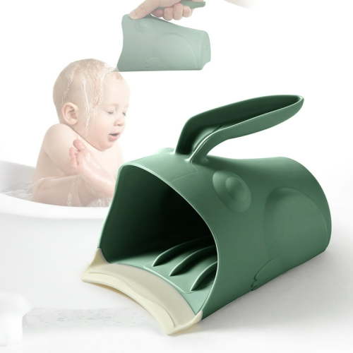 Rezlli Baby Shower Cup Bath Rinse Cup for Toddler, Keep Water from Eyes and Ears (Green)