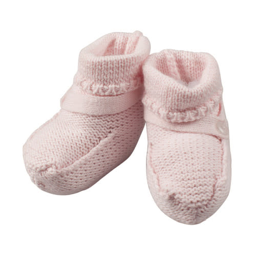 BLUE-Button Strap Knit Booties | Feltman Brothers