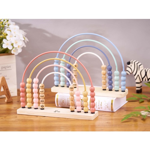 Personalized Montessori Rainbow Abacus,Wooden Engraved Baby Abacus,Kid Abacus,Toddler Educational Toy,Baby Shower Gift,Birthday Gift for Kid
