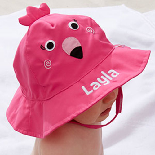 Flamingo Embroidered Sun Hat