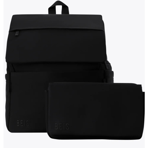 BÉIS 'The Ultimate Diaper Backpack' in Black - Diaper Bag Backpack in Camel Brown