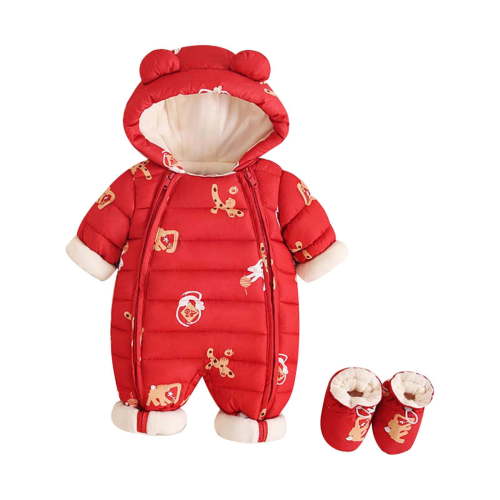Ketyyh-chn99 Outfits Baby Girl Baby Girls Boys Warm Hooded Snowsuit Jumpsuit Coat Romper Outwear Jacket Snow Wear Fall Winter Coat Outwear For 0-3 Months,Red