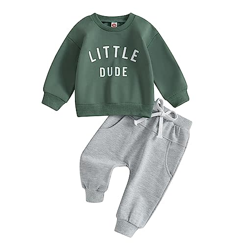 Engofs 2Pcs Toddler Baby Boy Girl Sweatshirt Tops Pants Set Long Sleeve Sweatsuit Fall Winter Outfits