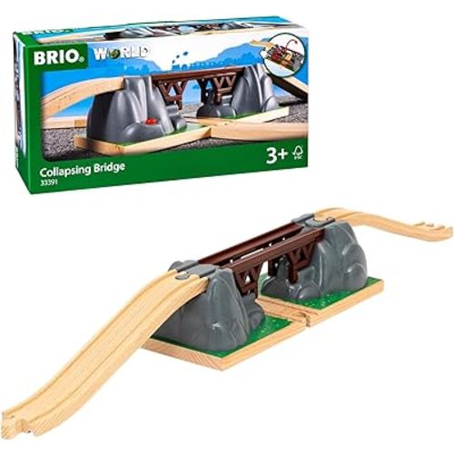BRIO World Collapsing Bridge for Wooden Train Set - 3-Piece Accessory - FSC-Certified - Compatible with BRIO Railway and Train Track Sets - Encourages Fun Creativity - Kids Ages 3 & Up