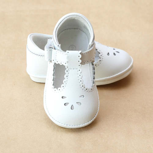 Angel Baby Girls T-Strap Scalloped Perforated Mary Jane – Petit Foot