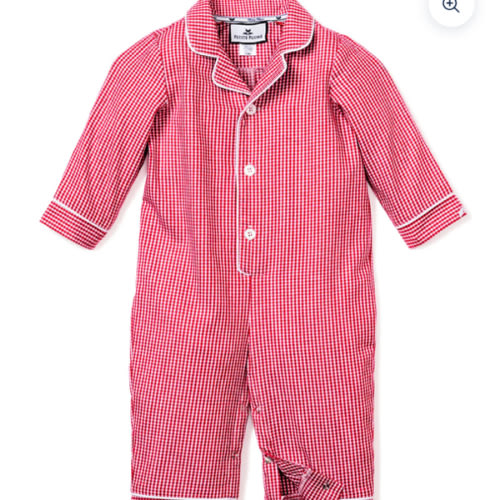 Baby's Flannel Romper in Red Mini Gingham
