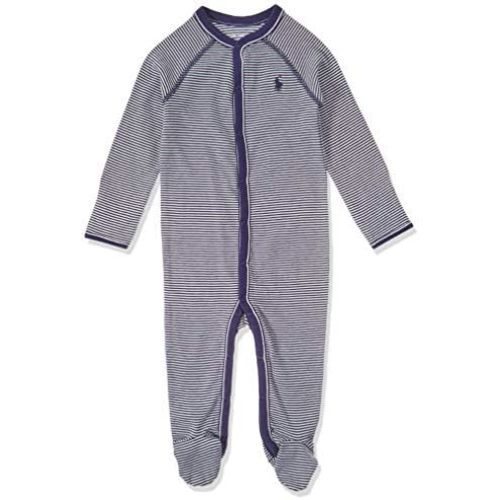 RALPH LAUREN Baby Boys Striped Cotton Jersey Coverall French Navy Multi