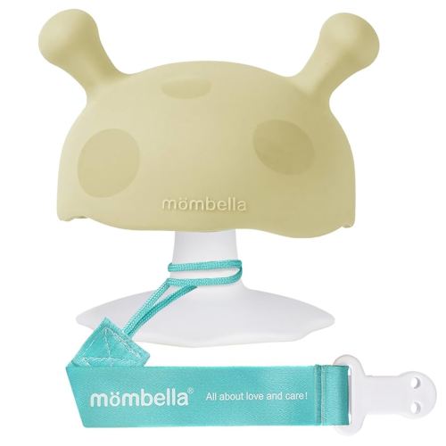 Baby Teething Toys for 3-12 Months+,Silicone Mombella Baby Teether,Soft & Easy to Grasp for Teething Relief,Safe & Comfortable Teether Toys for Sucking Needs,BPA Free (Vanilla Yellow)