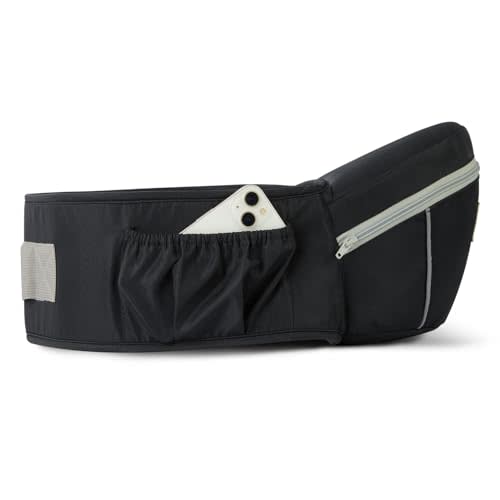 Safotad Baby Carrier with Hip Seat, Ergonomic Front Carrier for Newborns & Toddlers, Adjustable Waistband with Strong Support, Large Pocket Design, Black