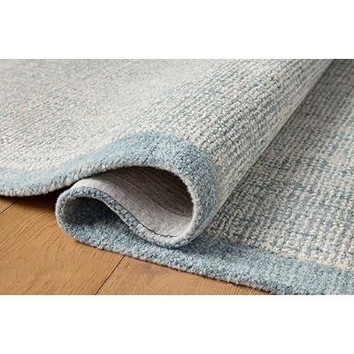 Loloi Magnolia Home by Joanna Gaines Henley Collection HNY-01 Ivory/Blue 7'-9" x 9'-9" Area Rug