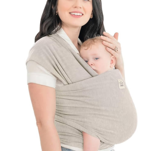 KeaBabies Baby Wrap Carrier - All in 1 Original Baby Carrier Newborn to Toddler Sling, Easy to Wear, Hands Free Bonding, Lightweight, Breathable Infant Wraps (Stone Gray)