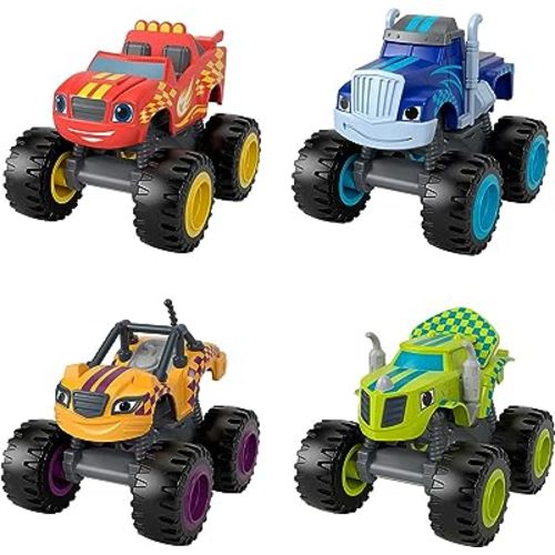 Fisher-Price Blaze and The Monster Machines Diecast Toys, Racers 4 Pack of Push-Along Metal Vehicles for Pretend Play Preschool Kids Ages 3+ Years (Amazon Exclusive)
