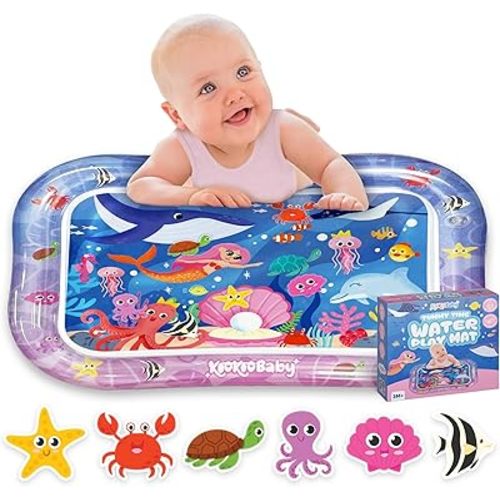 Water Tummy Time Mat for Baby - 26"x20" Large Premium Tummy Time Toys for Baby Boy or Baby Girl, Infant Water Mat for Above 3 Month, Water Play Mat for Baby, Sensory Play Mat (Pink Mermaid)