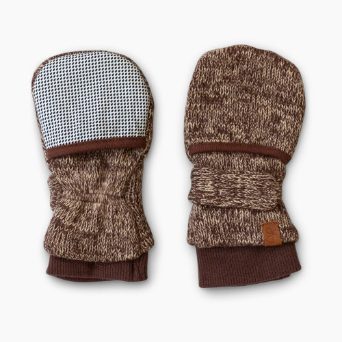 Goumi Kids Organic Knit Stay-On Baby Mitts - Bark, 6-12 M