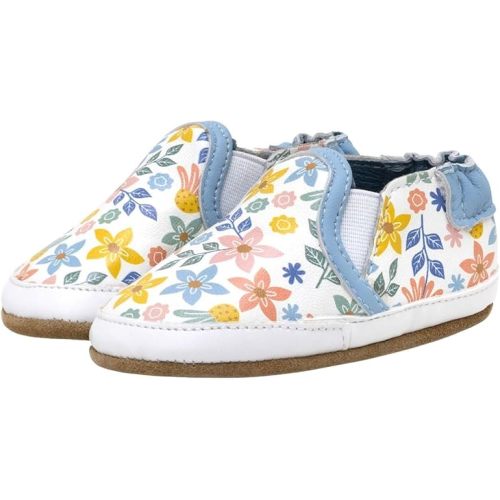 Amazon.com | Robeez Baby Girls and Unisex Soft Soles Slip-Resistant Crib Shoes Slippers Moccasins for Infant and Toddler - Pink Light/Pastel Pretty Pearl - 0-6 Months | Slippers