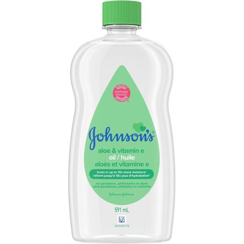 Johnson's Baby Oil Gel with Moisturizing Aloe Vera, Skin-Soothing Vitamin E and Mineral Oil, 591 ml