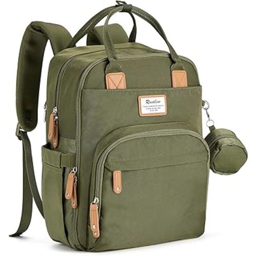 RUVALINO Diaper Bag Backpack - Multifunction Travel Back Pack Maternity Baby Changing Bags, Diaper Changing Totes, Large Capacity, Waterproof and Stylish, Baby Travel Essential, Army Green