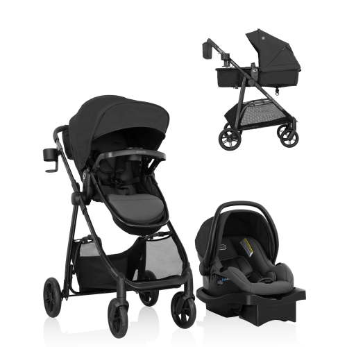 Evenflo Omni Signature Travel System with LiteMax Sport Preemie and Infant Car Seat (Porto Black)