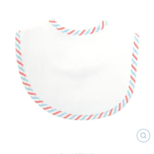 Seersucker Stripe Bib - Blue/Red