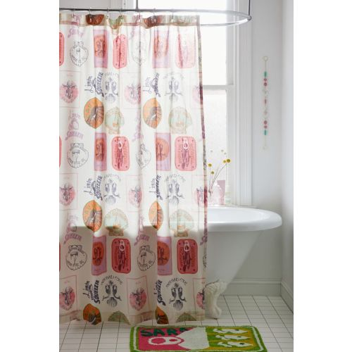 Coastal Vibes Patterned Shower Curtain