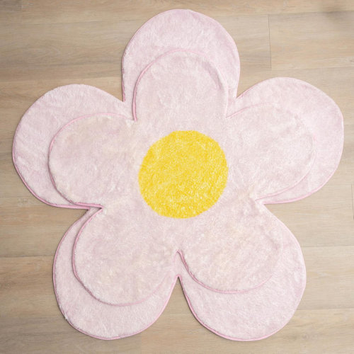 Hokku Designs Flower Rug Machine Washable - Ultra Soft, Nonslip - Cute For Kid's Room, Girl's Room, Dorm Room, Classroom, Nursery, Bedroom, Or Playroom | Wayfair