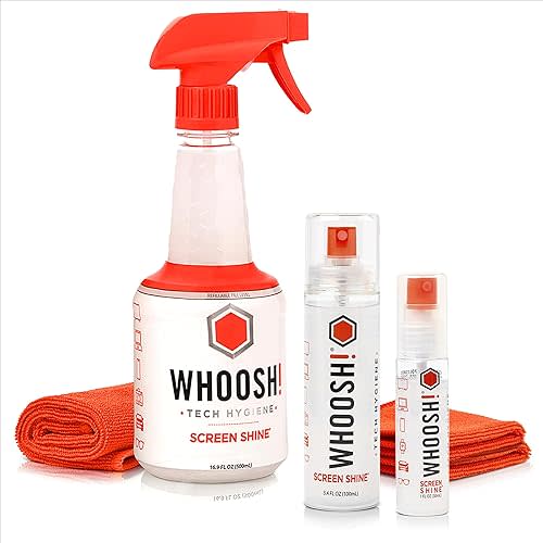 WHOOSH! Screen Cleaner Spray & Microfiber Cloths Bundle