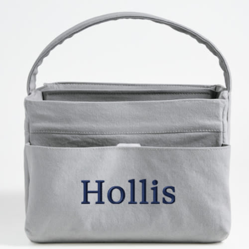 Personalized Mist Blue Cotton Diaper Caddy
