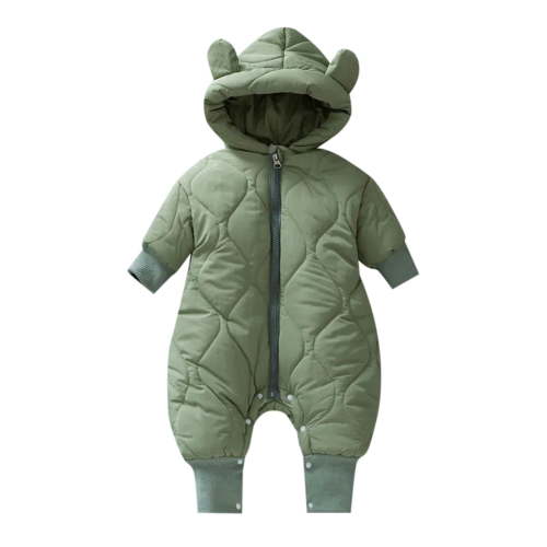 Toddler Snowsuit Winter Outwear Romper for Toddler Warm Jumpsuit Solid Color Long Sleeve Baby Girl Winter Clothes for Little Boys 1-3 Months