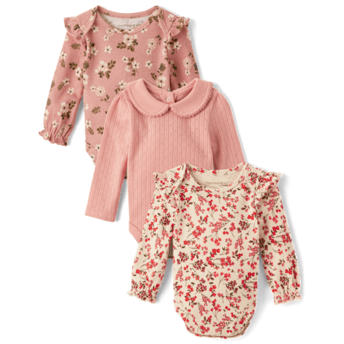 Baby Girls Floral Henley Bodysuit 3-Pack - Homegrown by Gymboree - Multi