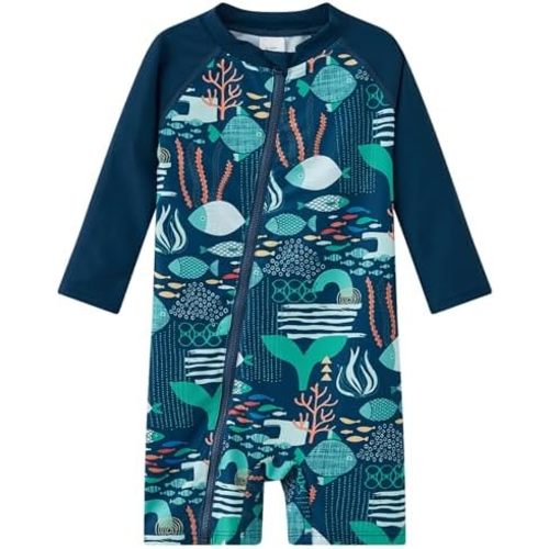 UMELOK Baby Boys' Swimsuit Full Zip UPF 50+ Sun Protection Swimwear