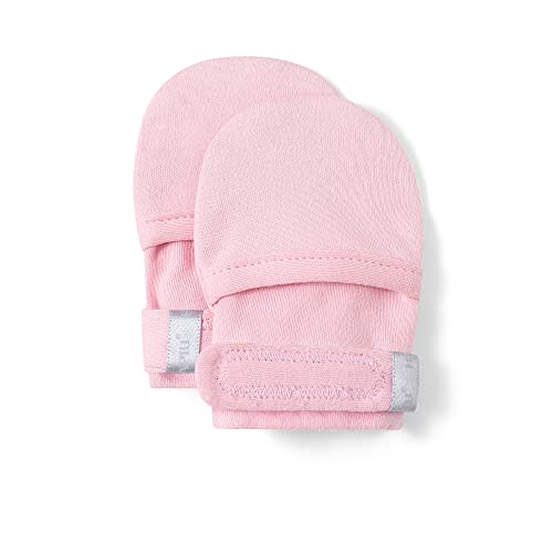 HAPIU Baby No Scratch Mittens Stay On, 100% Cotton Breathable, Adjustable Infant Gloves for Boys Girls, Newborn - 12 M
