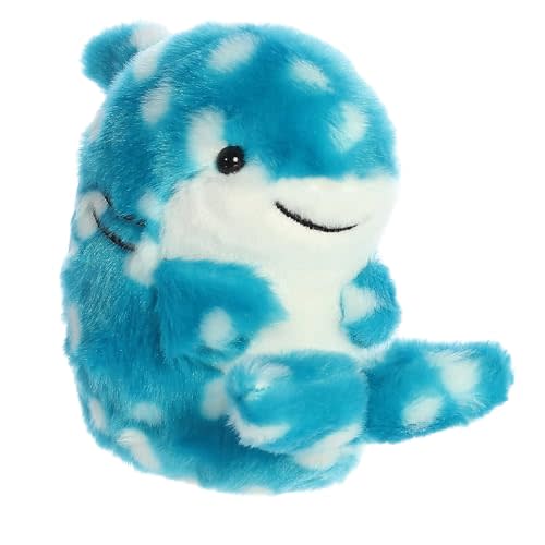 Aurora® Round Rolly Pet™ Willa Whale Shark™ Stuffed Animal - Adorable Companions - On-The-Go Fun - Blue 5 Inches