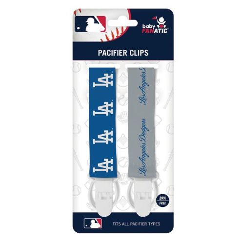 BabyFanatic Pacifier Clip 2-Pack - MLB Los Angeles Dodgers - Officially Licensed Baby Apparel